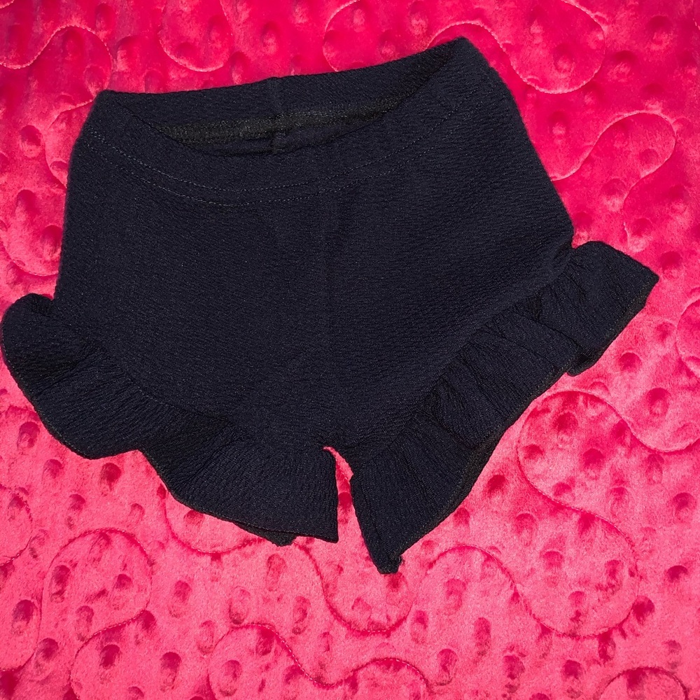 Navy Ruffle shorts